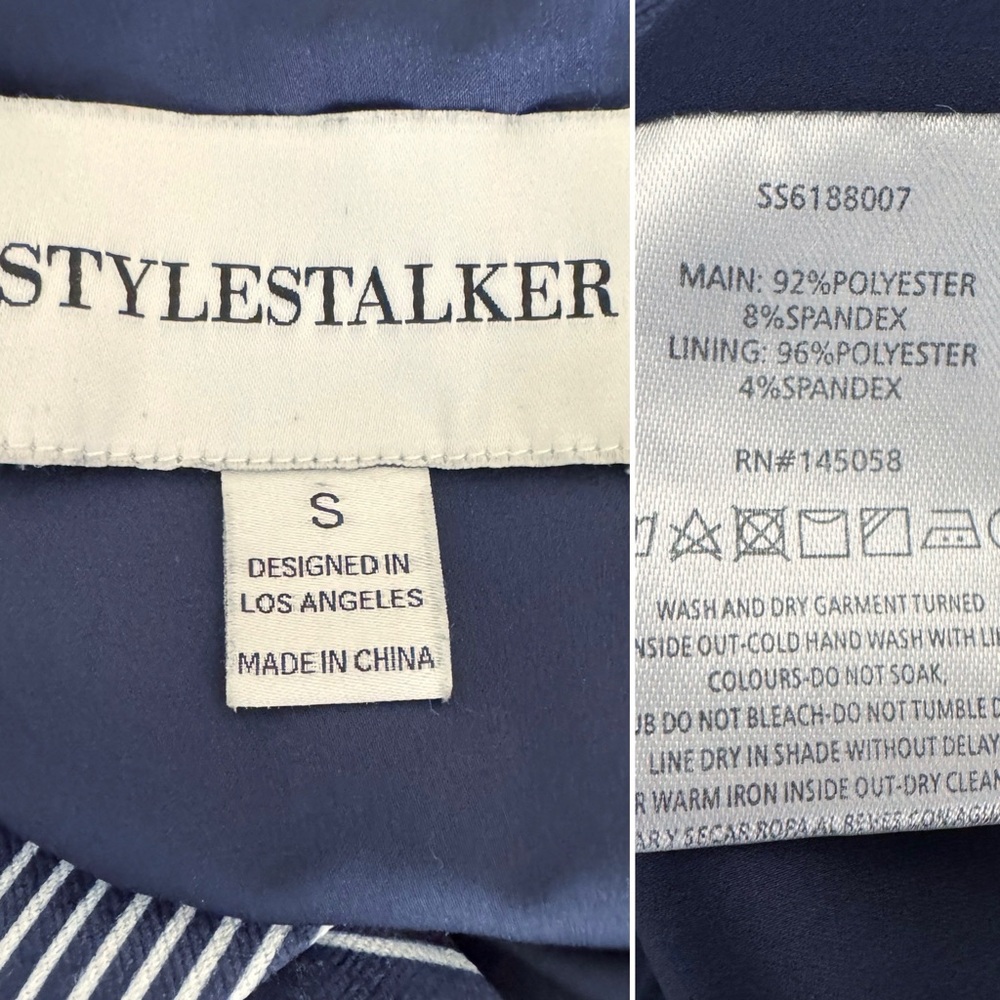 Stylestalker blue plaid asymmetrical button sleeveless mini dress S - Picture 9 of 10